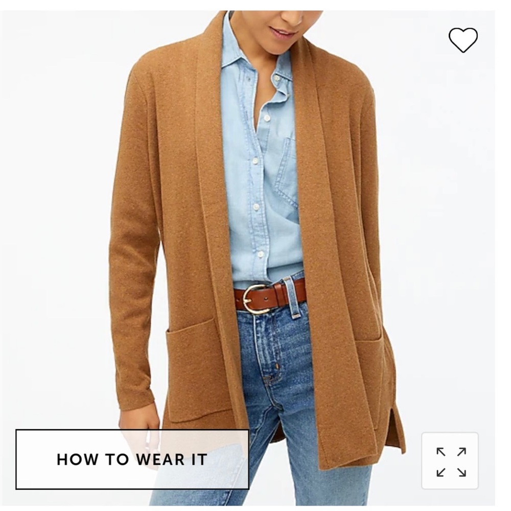 J. Crew Factory Chelsea sweater-blazer Heather camel